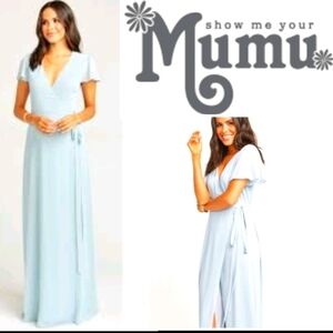 LIGHT Blue Show Me Your MuMu Noelle Wrap Dress NEW